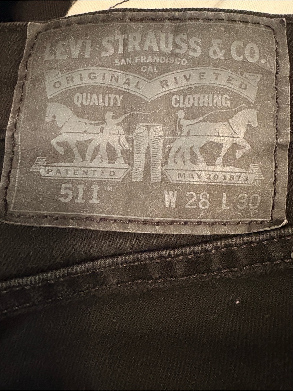 Levi’s 511 Black Jeans 28x30 Slim Straight Leg Dark Wash Denim - Picture 2 of 13